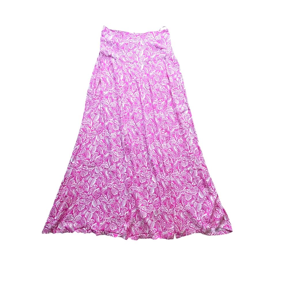Sky to Moon Skirt Women's M Pink Maxi Floral Side Slit Lightweight Tropical NWOT